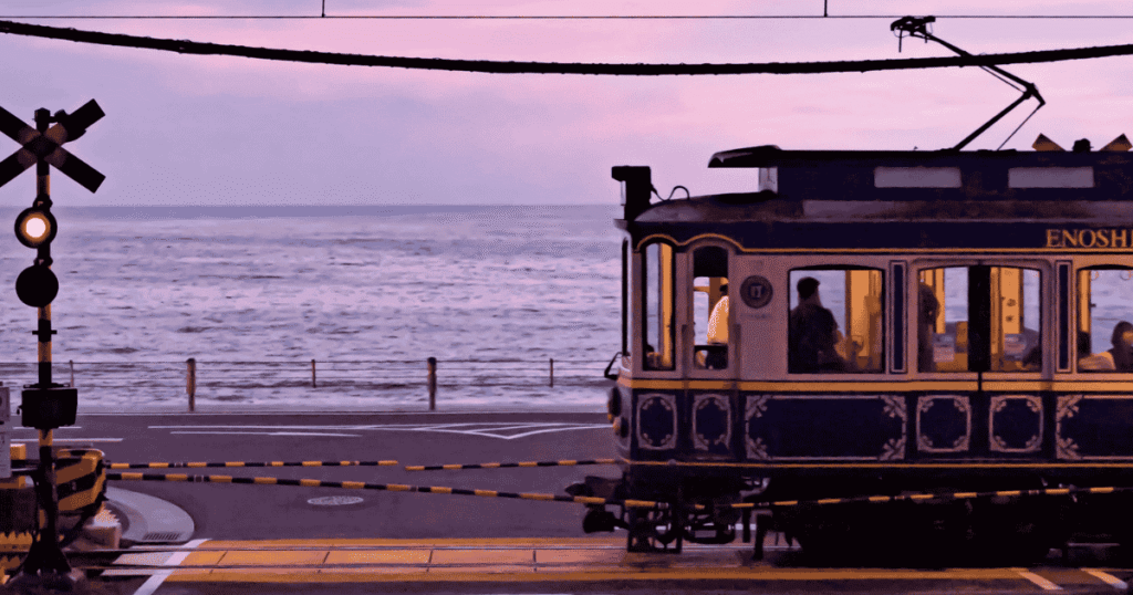 Enoden Line at Kamakura-koukou-mae Station