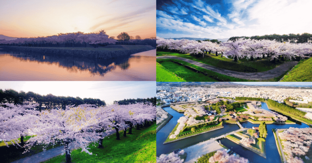 A giant pink star: The stunning view of Goryokaku Fortress in Hakodate.