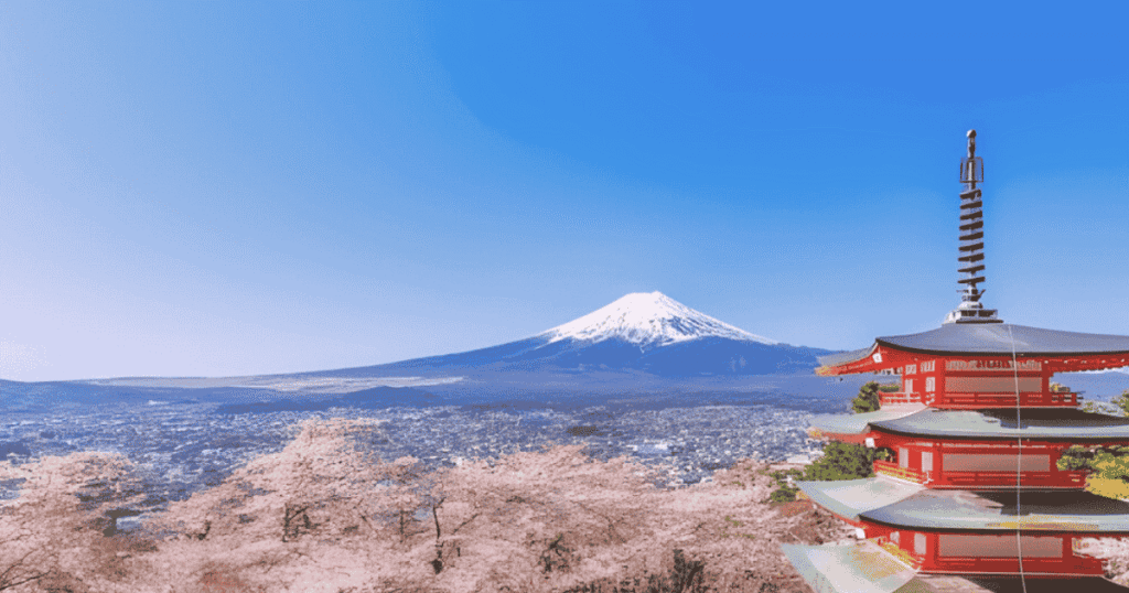 Five-storied pagoda in Fujiyoshida