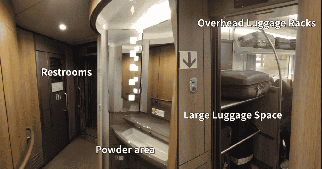 Facilities inside the Limited Express Hida train