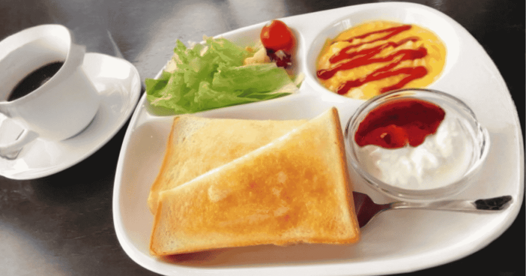 Low-cost breakfast sets, known as 'morning sets,' are widely available across Japan.